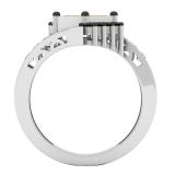 0.80 Carat (ctw) 10K White Gold White Champagne and Black Diamond Ladies Right Hand Ring 3/4 CT
