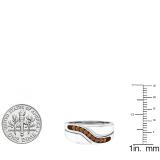 0.25 Carat (ctw) Sterling Silver Round Champagne Diamond Men's Wedding Anniversary Band 1/4 CT