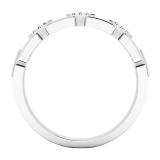 0.05 Carat (ctw) 10K White Gold Round White Diamond Ladies Chain Link Wedding Band