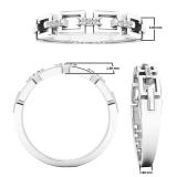 0.05 Carat (ctw) 10K White Gold Round White Diamond Ladies Chain Link Wedding Band