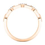 0.05 Carat (ctw) 18K Rose Gold Round White Diamond Ladies Chain Link Wedding Band