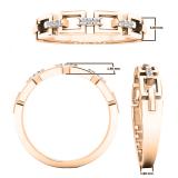 0.05 Carat (ctw) 18K Rose Gold Round White Diamond Ladies Chain Link Wedding Band