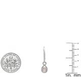 10K White Gold 4 MM Round Morganite & White Diamond Ladies Infinity Dangling Drop Earrings