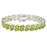 Sterling Silver Pear Peridot Ladies Tennis Bracelet