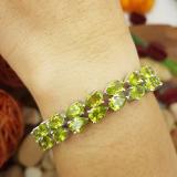 Sterling Silver Pear Peridot Ladies Tennis Bracelet