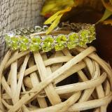 Sterling Silver Pear Peridot Ladies Tennis Bracelet