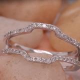 0.33 Carat (ctw) 10K White Gold Round Diamond Ladies Wedding Band Enhancer Guard Double Ring 1/3 CT