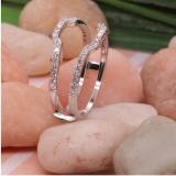 0.33 Carat (ctw) 10K White Gold Round Diamond Ladies Wedding Band Enhancer Guard Double Ring 1/3 CT