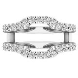 1.00 Carat (ctw) 14K White Gold Round Diamond Ladies Wedding Band Enhancer Guard Double Ring 1 CT