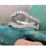 1.00 Carat (ctw) 14K White Gold Round Diamond Ladies Wedding Band Enhancer Guard Double Ring 1 CT