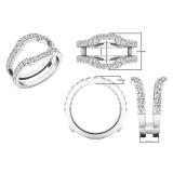 1.00 Carat (ctw) 14K White Gold Round Diamond Ladies Wedding Band Enhancer Guard Double Ring 1 CT