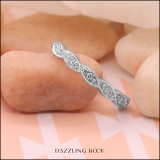 0.15 Carat (ctw) Round White Diamond Ladies Vintage Style Anniversary Wedding Band 14K White Gold