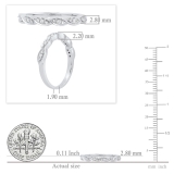 0.15 Carat (ctw) Round White Diamond Ladies Vintage Style Anniversary Wedding Band 14K White Gold