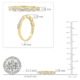0.15 Carat (ctw) Round White Diamond Ladies Vintage Style Anniversary Wedding Band 14K Yellow Gold