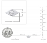 0.10 Carat (cttw) Round White Diamond Ladies Evil Eye Stud Earrings 1/10 Sterling Silver