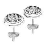 0.20 Carat (cttw) Round White Diamond Ladies Cluster Stud Earrings 1/5 CT Sterling Silver
