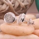 0.20 Carat (cttw) Round White Diamond Ladies Cluster Stud Earrings 1/5 CT Sterling Silver