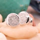 0.20 Carat (cttw) Round White Diamond Ladies Cluster Stud Earrings 1/5 CT Sterling Silver