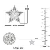 0.10 Carat (cttw) Round White Diamond Moon and Star Mismatch Stud Earrings 1/10 CT Sterling Silver