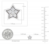 0.15 Carat (cttw) Round White Diamond Ladies Star Shape Fashion Stud Earrings Sterling Silver