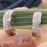 0.20 Carat (cttw) Round White Diamond Ladies Huggies Hoop Earrings 1/5 CT 10K White Gold