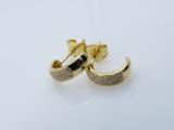 0.20 Carat (cttw) Round White Diamond Ladies Huggies Hoop Earrings 1/5 CT 10K Yellow Gold