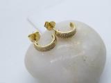 0.20 Carat (cttw) Round White Diamond Ladies Huggies Hoop Earrings 1/5 CT 10K Yellow Gold