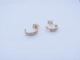0.20 Carat (cttw) Round White Diamond Ladies Huggies Hoop Earrings 1/5 CT 18K Rose Gold