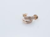 0.20 Carat (cttw) Round White Diamond Ladies Huggies Hoop Earrings 1/5 CT 18K Rose Gold