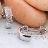 0.20 Carat (cttw) Round White Diamond Ladies Huggies Hoop Earrings 1/5 CT 18K White Gold