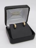 0.20 Carat (cttw) Round White Diamond Ladies Huggies Hoop Earrings 1/5 CT 18K Yellow Gold