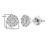 0.25 Carat (cttw) Round White Diamond Ladies Stud Earrings 1/4 CT 10K White Gold