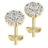 0.25 Carat (cttw) Round White Diamond Ladies Stud Earrings 1/4 CT 10K Yellow Gold