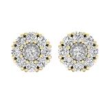 0.25 Carat (cttw) Round White Diamond Ladies Stud Earrings 1/4 CT 10K Yellow Gold