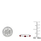 Marquise Ruby and Round Diamond Ladies Anniversary Wedding Band 10K White Gold