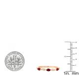 Marquise Ruby and Round Diamond Ladies Anniversary Wedding Band 18K Rose Gold