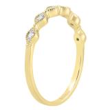 0.05 Carat (cttw) Round White Diamond Ladies Wedding Stackable Band 10K Yellow Gold