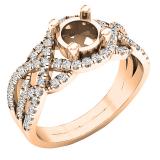 0.45 Carat (cttw) Round Diamond Crossover Ladies Promise Ring 1/2 CT (No Center Stone) 18K Rose Gold
