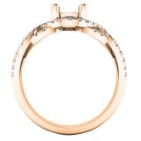 0.45 Carat (cttw) Round Diamond Crossover Ladies Promise Ring 1/2 CT (No Center Stone) 18K Rose Gold