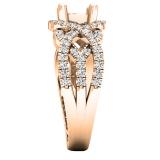 0.45 Carat (cttw) Round Diamond Crossover Ladies Promise Ring 1/2 CT (No Center Stone) 18K Rose Gold