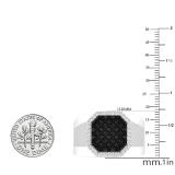 0.70 Carat (cttw) Round Black and White Diamond Octagon Shape Men's Ring 3/4 CT 10K White Gold