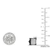0.05 Carat (cttw) Black Rhodium Plated Round Diamond Square Shape Mens Iced Stud Earrings Sterling Silver