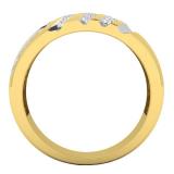 0.45 Carat (cttw) Round Diamond Four Row Mens Cluster Ring 1/2 CT 18K Yellow Gold