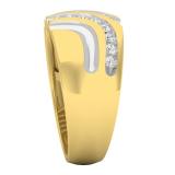 0.45 Carat (cttw) Round Diamond Four Row Mens Cluster Ring 1/2 CT 18K Yellow Gold