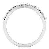 0.05 Carat (cttw) Round White Diamond Ladies Beaded Crown Engagement Ring 10K White Gold