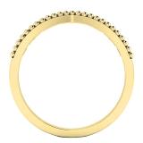 0.05 Carat (cttw) Round White Diamond Ladies Beaded Crown Engagement Ring 10K Yellow Gold