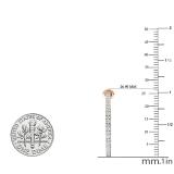 0.85 Carat (cttw) Round White Diamond Ladies In and Out Huggies Hoop Earrings 10K Rose Gold