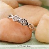 0.08 Carat (cttw) Round White Diamond Ladies Bridal Twisted Engagement Ring Sterling Silver