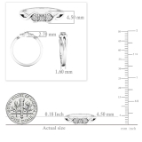 0.08 Carat (cttw) Round White Diamond Ladies Bridal Twisted Engagement Ring Sterling Silver