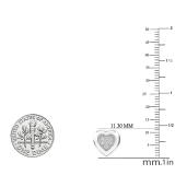 0.15 Carat (cttw) Round White Diamond Ladies Heart Shaped Stud Earrings Sterling Silver